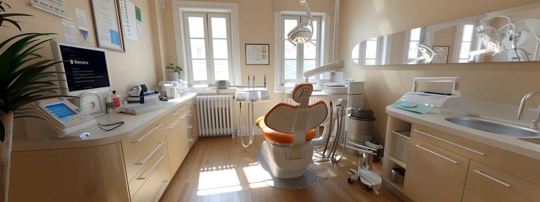 a modern dental office with state-of-the-art equipment and calming décor, providing comprehensive care for parkville families.